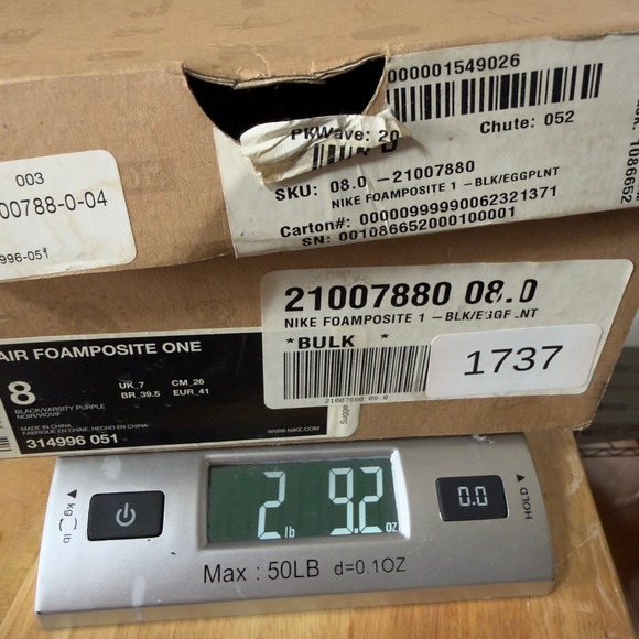 Nike Air Foamposite One Eggplant Men's Basketball Shoes Size 8 Y314996051 - Picture 9 of 9